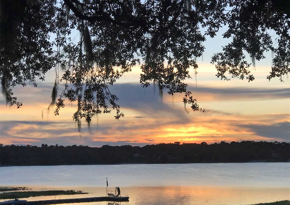 Sunset across a lake